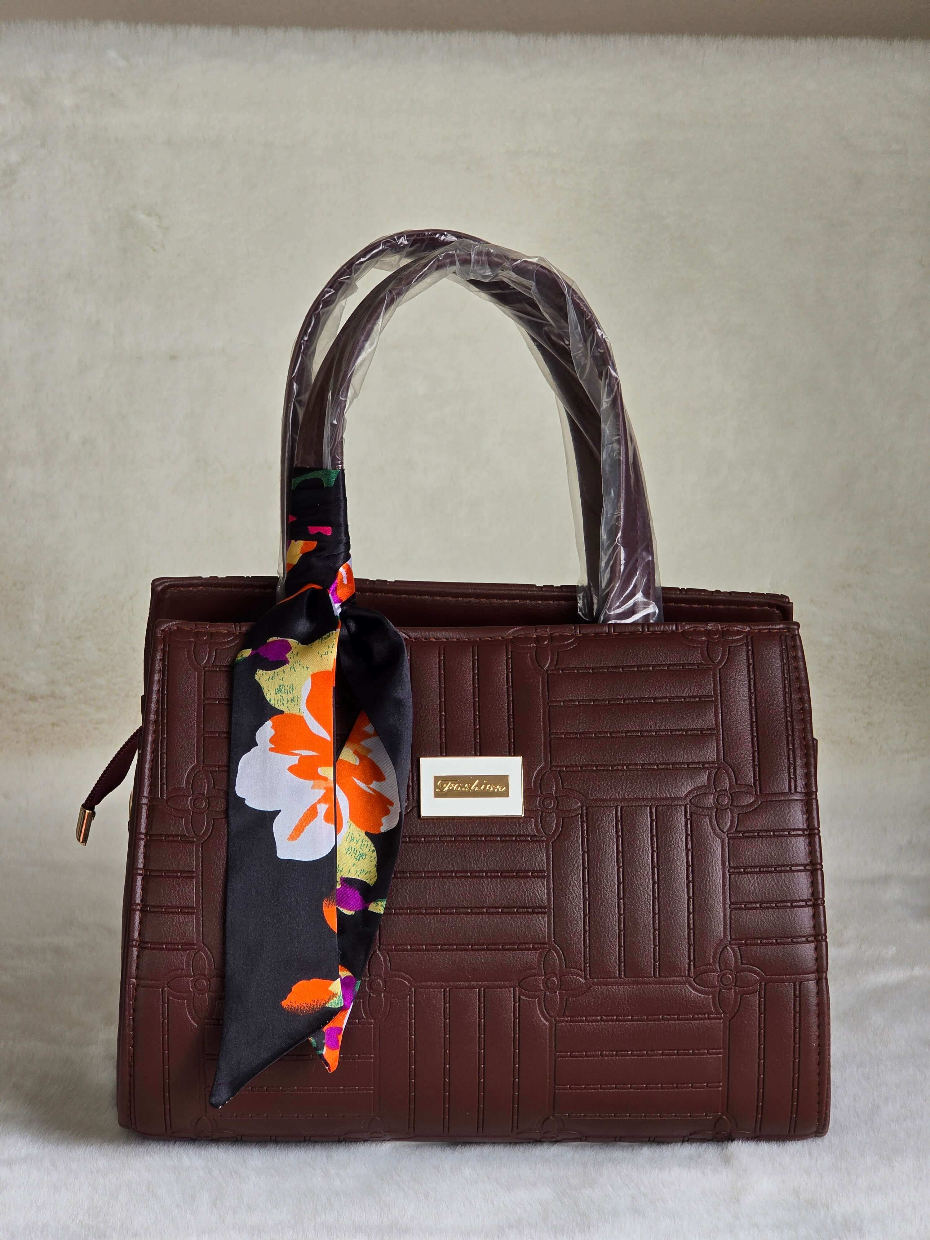 Mint Bloom Luxe Bag - Brown Medium